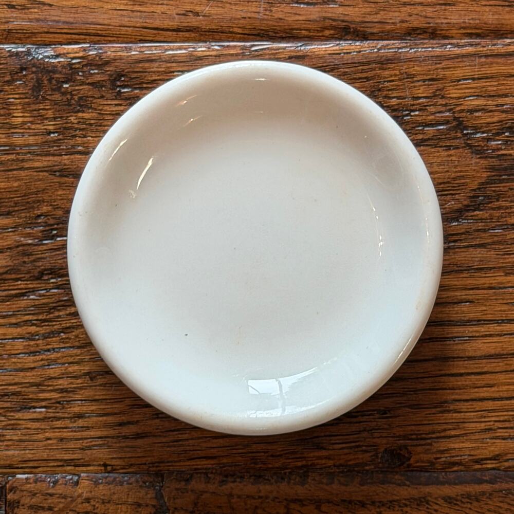 Vintage White Butter Pat | Restaurant Ware Butter Plate | Farmhouse Kitchen